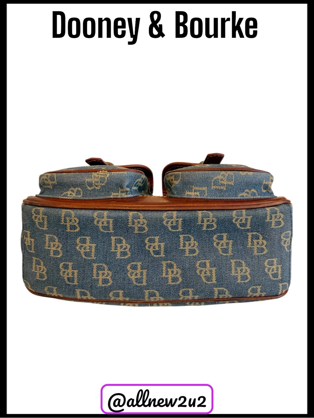 Reserved Dooney & Bourke Vintage Denim Monogram Hobo Baguette Bag - Picture 3 of 14